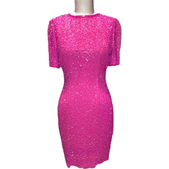VINTAGE PINK MIDI DRESS - Picture 1 of 16